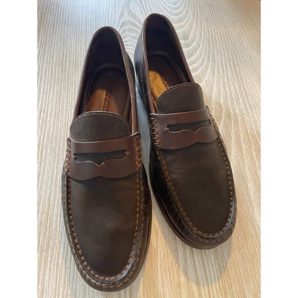 H.S. Trask Men’s Classic Leather‎ Slip-on Penny Loafers Size 9.5 Brown Worn Once